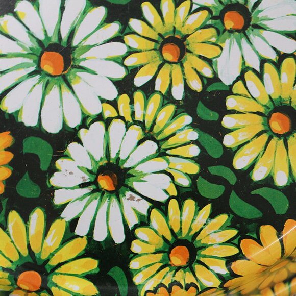 Vintage Marsh Allan Metal Flower Power Daisy Round Tray 1960'S 12.25" Dia. - Picture 2 of 9